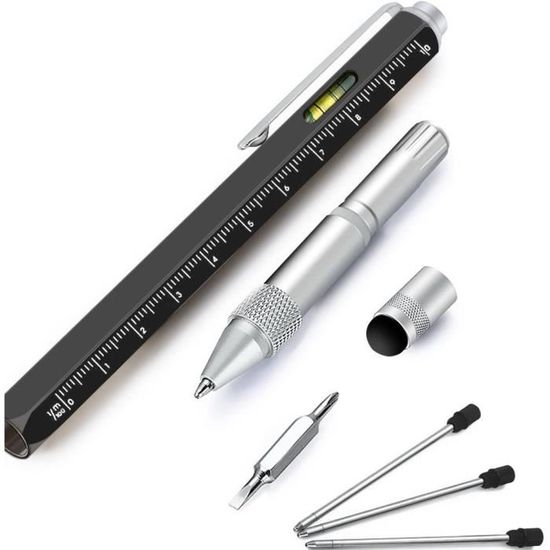 KEZKALS 2 Stylos Multifonctions 9 En 1 - Cadeau Fête Des Pères Original Avec Lampe Et Outils