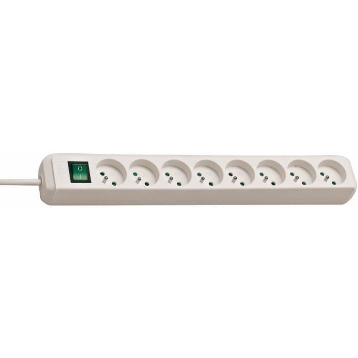 Brennenstuhl Multiprise ECO-LINE Blanche - 8 prises et 3m de câble