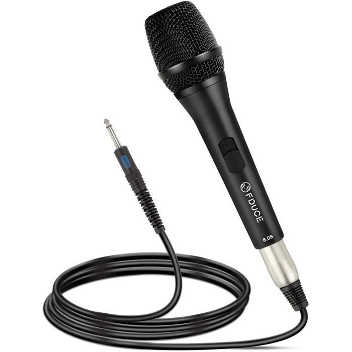 Microphone filaire dynamique 8.0s, micro karaoké vocal avec câble