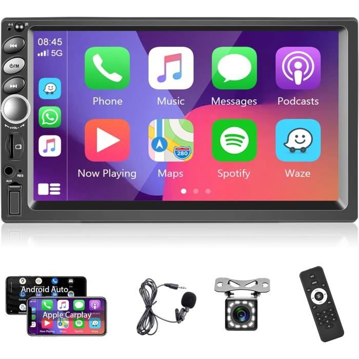 Autoradio 2 Din Avec Apple Carplay Android Auto Bluetooth Mains Libres 7  Pouces Autoradio Avec Ios-Android Mirror Link Bluetooth Fm - Cdiscount Auto