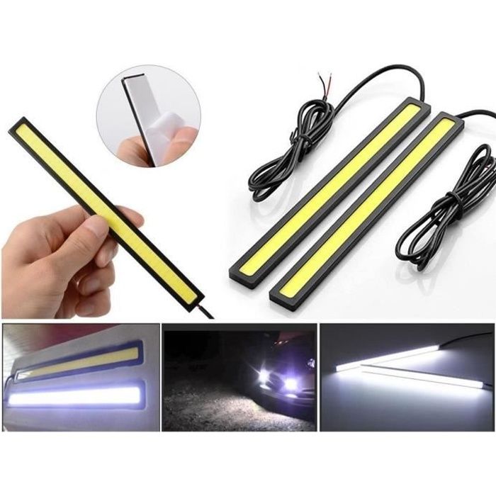 2x Feux de Jour LED COB 17cm Lampe Diurne DRL 12V Auto Voiture IP67 6000k