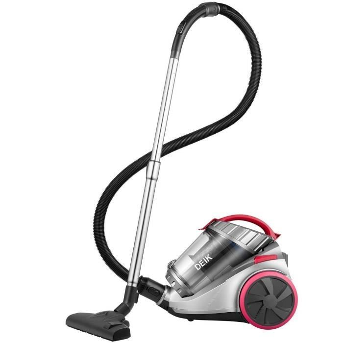 Deik Aspirateur, 800W Aspirateur sans Sacs Cyclonique, 18Kpa Powerful Compact Aspirateur Traîneau le Système de 4 Filtration