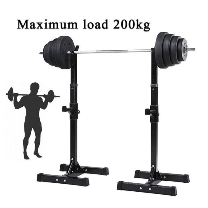 Squat Rack de Rangement Support de Squat Réglable Pour Haltères 75 à 163 cm