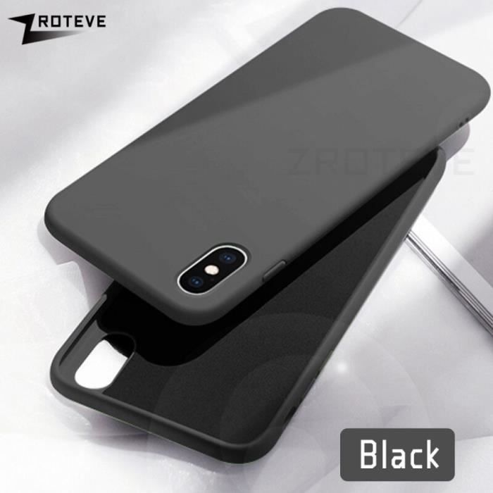 Coque, iPhone XR, Magnifique Noir ZROTEVE housse iPhone Max étui Silicone liquide luxe Apple iPhone lisse iPhone Max étuis