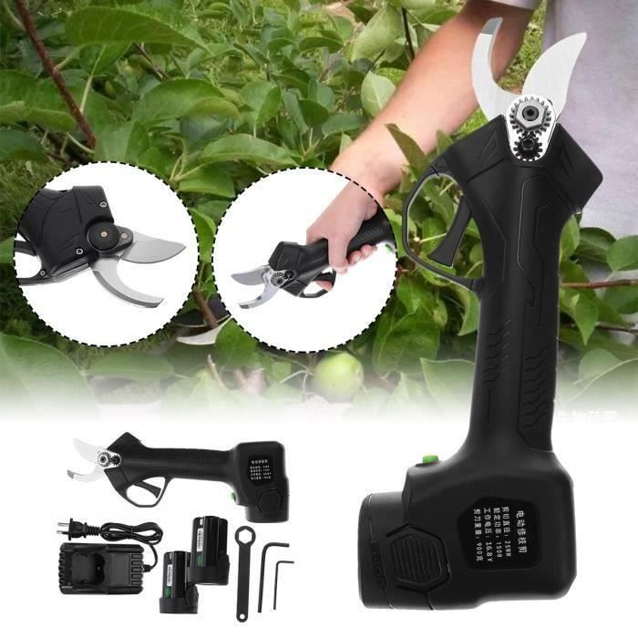 Sécateur électrique Sans fil Coupe Branche coupe 2.5CM avec 2X 16.8 V Batterie - PRISE US
