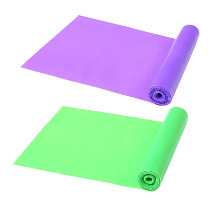 6pcs Bande de résistance écologique Sangle de yoga élastique Fitness stretch pour exercice de musculation (violet, vert, chaque