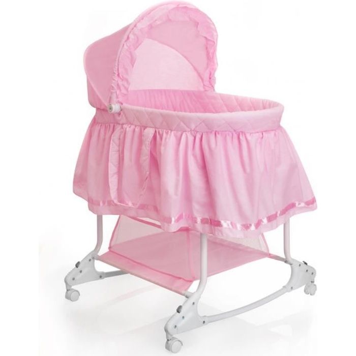 Little World Berceau à bascule 2-en-1 85x70x110 cm Rose LWFU002-PK