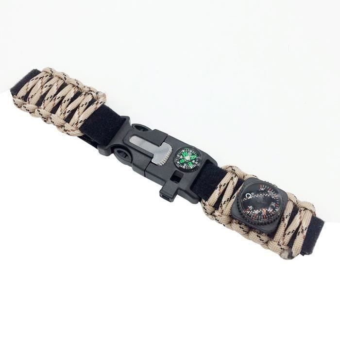 Fournitures de camping Outdoor Survival Bracelet Montre Paracord Compass Flint Allume-feu sifflet newf WHY70911691F_SAN395 Gr71060