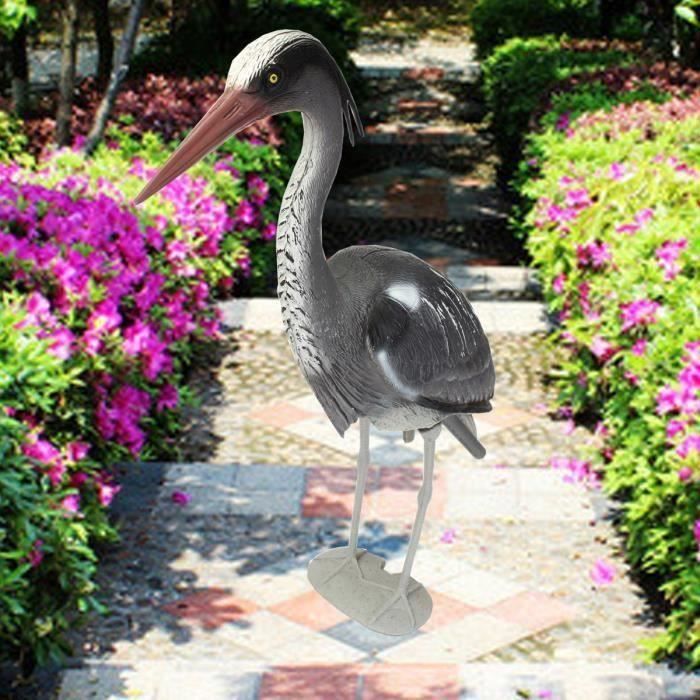 Oiseau Aigrette Résine Plastique Pelouse Jardin Etang Extérieur Ornament Décor WYK29415