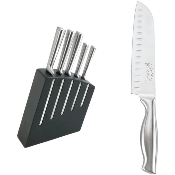 Pradel Jean Dubost 18507 Bloc de Cuisine Kimono Noir 5 Couteaux de de Cuisine Ventoux Acier Inox & 50627 Espace Couteau Santoku327