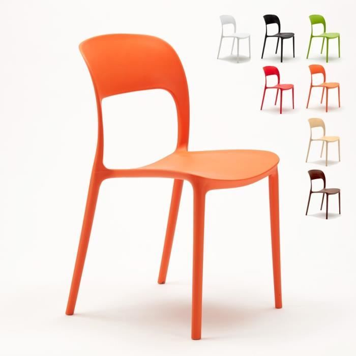 Chaise salle à manger bar restaurant en polypropylène coloré design RESTAURANT - Couleur:Ora
