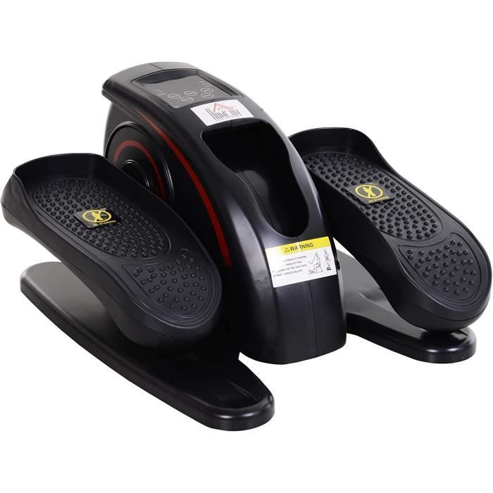 Homcom Mini vélo elliptique motorisé écran Affichage LCD Vitesse Auto. ou Manuelle réglable Double Sens Rotation Noir