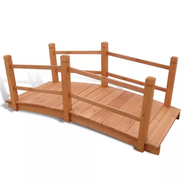 Pont de jardin avec Balustrades 140x60x56cm en Bois -PAI