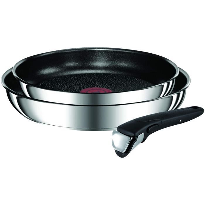 FAITOUT MARMITE Tefal INGENIO PREFERENCE Lot de 2 Poecircles 2428 cm Antiadheacutesif 1 Poigneacutee Amovible Induction L940920152