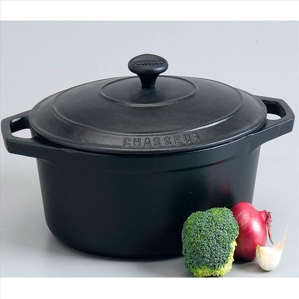 CHASSEUR Cocotte en fonte ronde 20 cm Noir