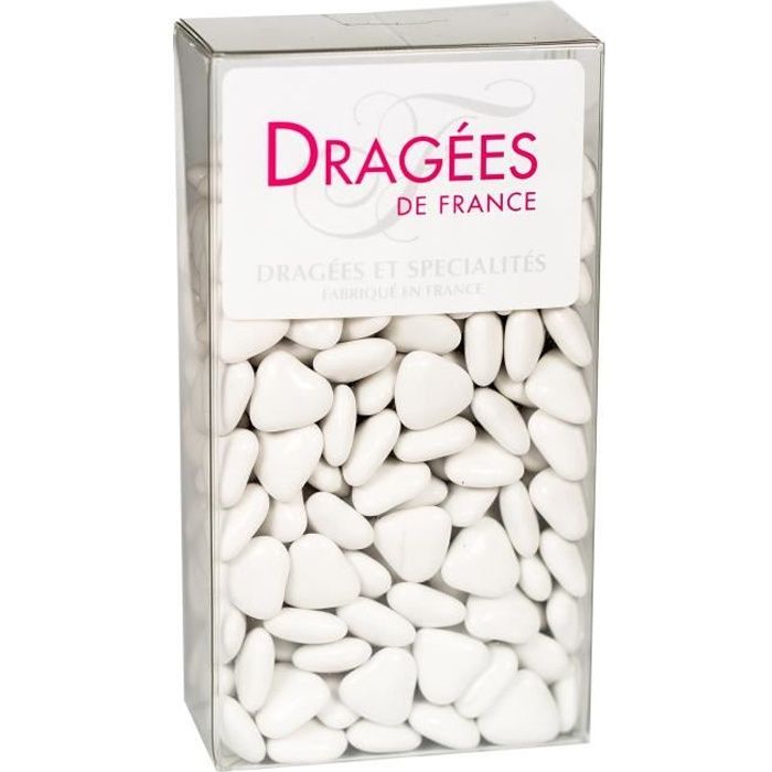 DRAGEES DE France - Petits Cœurs Chocolat - Blanc 250G