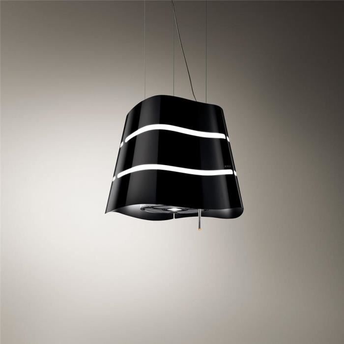 Hotte cuisine Elica suspendue noire WAVE Ø 51 cm
