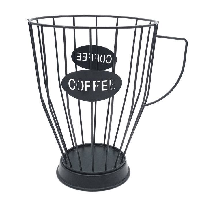 Café Gousses Titulaire Panier de Rangement Espresso Café Gousses Gardien Comptoir de Cuisine Porteurs de Stockage Noir Large