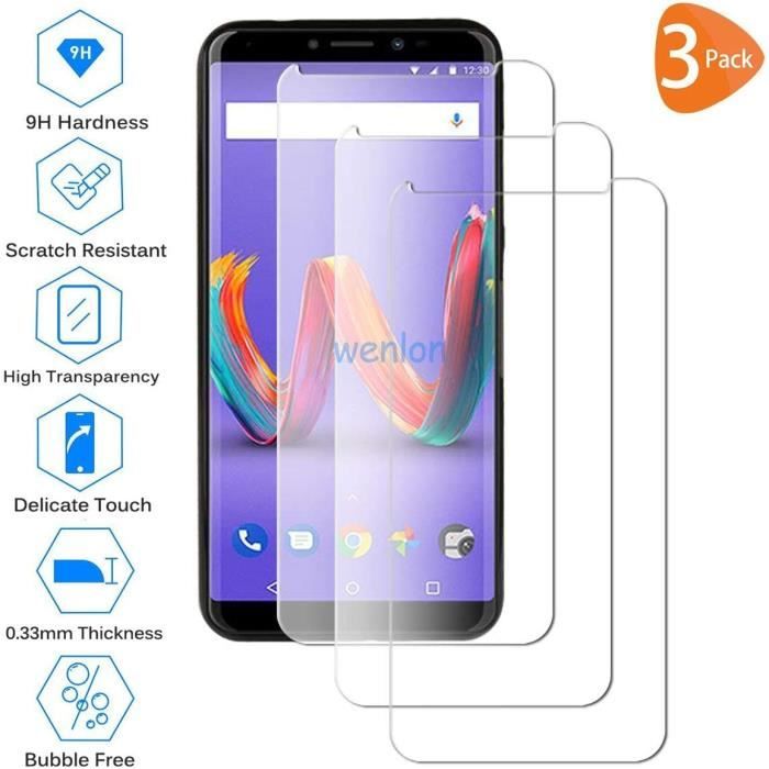 [3 Pièces Film de Verre trempé pour Wiko Tommy 3 Plus, écran HD de dureté 9H, Film de Protection pour téléphone Portable, résistant
