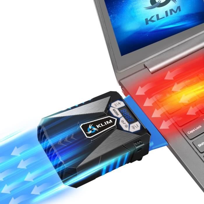 KLIM Cool Refroidisseur - PC Ventilo Portable Gamer - Ventilateur Haute Performance pour Refroidissement Rapide - Extracteur d'Air C