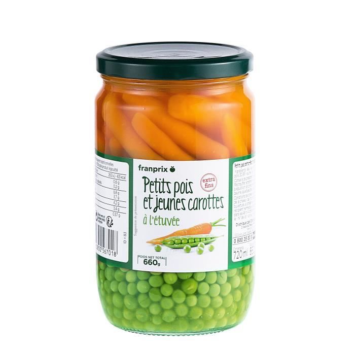 Petits pois extra fins carotte 72 cl franprix