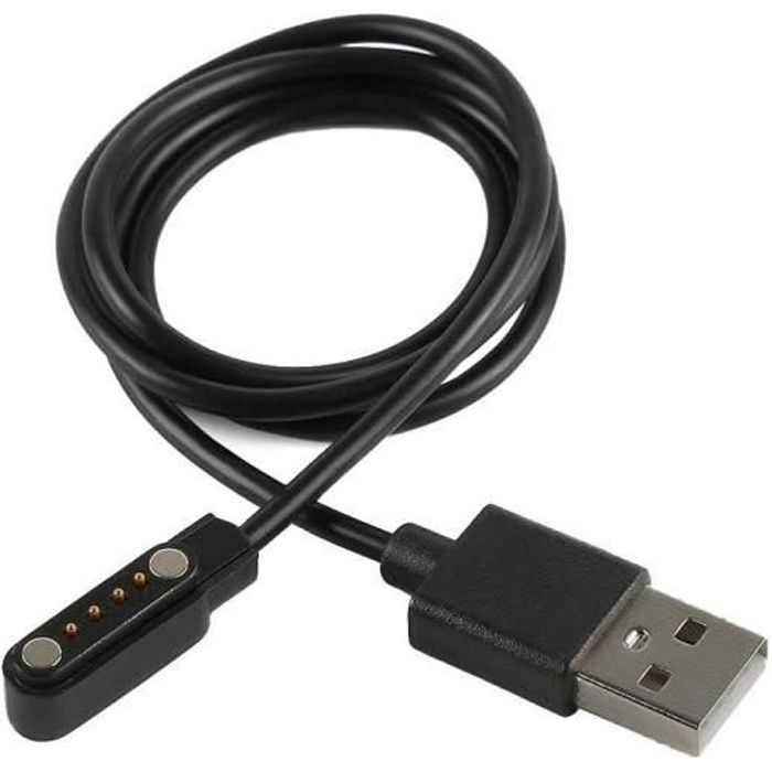 OCIODUAL Câble de chargeur USB pour montre intelligente modèle universel 4 broches 7.8 mm base magnétique-divers modèles . Noir