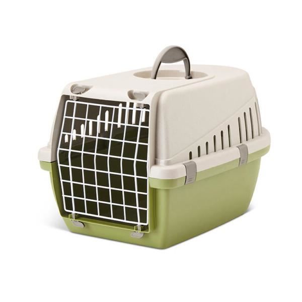 Panier De Transport Chat Chien Plastique Recyclé Happy Planet Trotter 1 Moka Et Vert - Savic