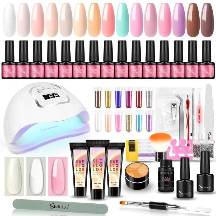 Shelloloh 10 Pc UV Gel Couleur 36 W UV/LED Lampe Ponceuse Ongle Art Vernis Semi Permanent à Ongle Nail Paillettes Ensemble Kit