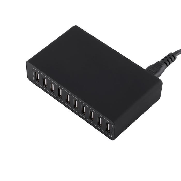 Sonew chargeur USB 10-ports Chargeur USB multi-ports 10 ports 50W 10A Chargeur mural pour téléphone portable Nouvelle prise UE