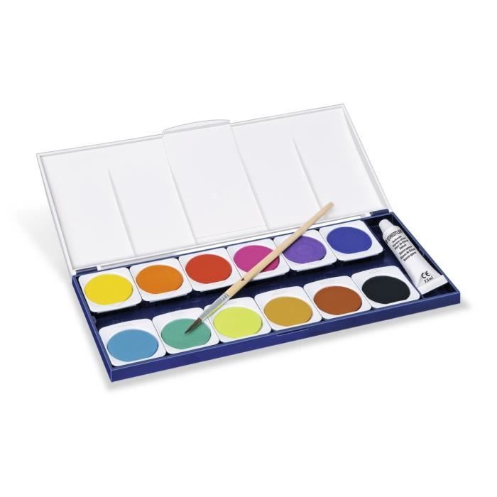 STAEDTLER Peinture 12 Pastilles + Pinceau