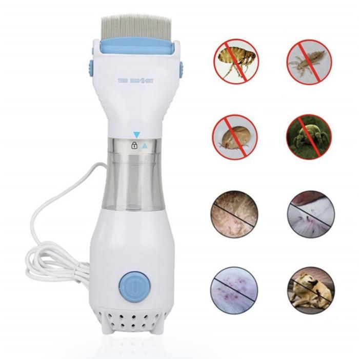 TD® Peigne électrique anti puces et tiques pour animaux de compagnie Brosse aspirateur Anti-Acariens pour chien et chat 220V