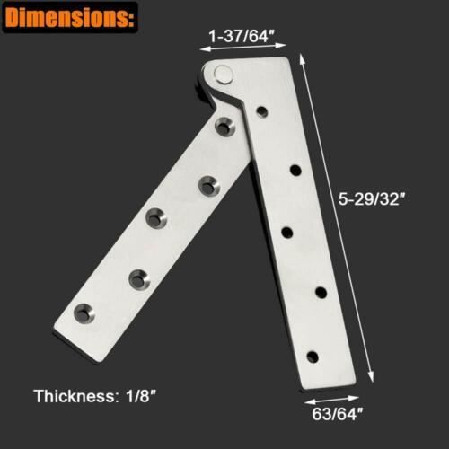 UHPPOTE Charnière de pivot de porte pivotante dissimulée à 360 degrés en acier inoxydable finition brossée (150X40X3 mm)