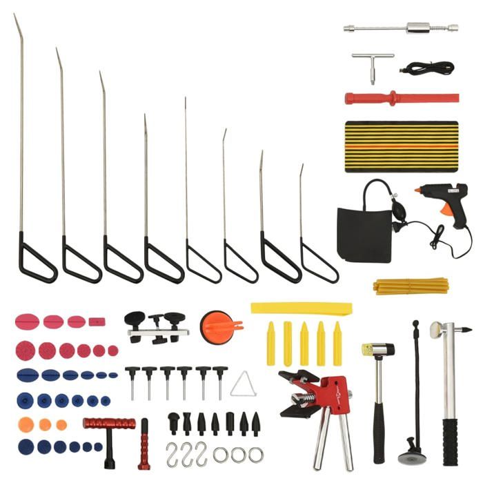 Kit 5 Stylos à Débosseler Sans Peinture - Nylon - Pour Réparation Carrosserie - Marteau Caoutchouc