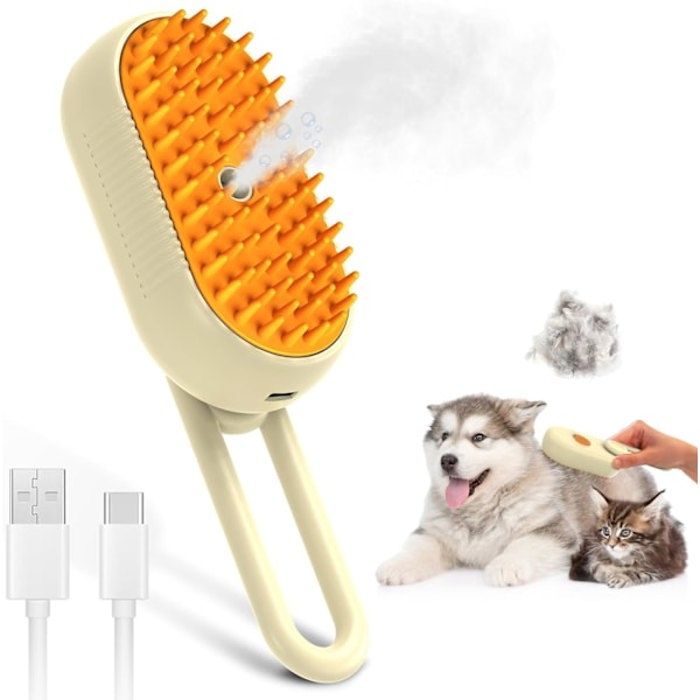 Comparer les prix de Brosse 3 en 1 pour Chat avec Spray Brosse Rechargeable pour Massage et limination des Poils PZCC