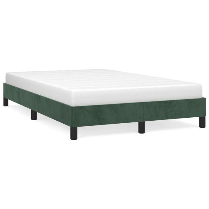 Single Lit - JILLS - Cadre de lit - matelas non inclus - vert foncé 120x190 cm velours LV9422