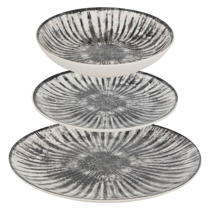 Service de table Lucie 12 pièce(s) gris L265xp24xH265cm - Atmosphera Créateur dintérieur
