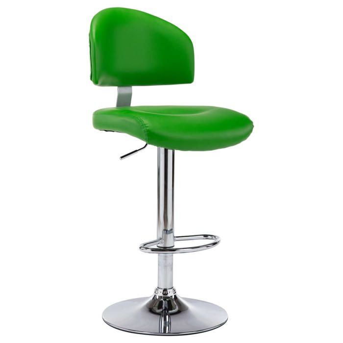 Tabourets de bar en similicuir - vidaXL - Lot de 2 - Vert - 43x47x(98-119) cm - Repose-pied - Pivotement à 360°