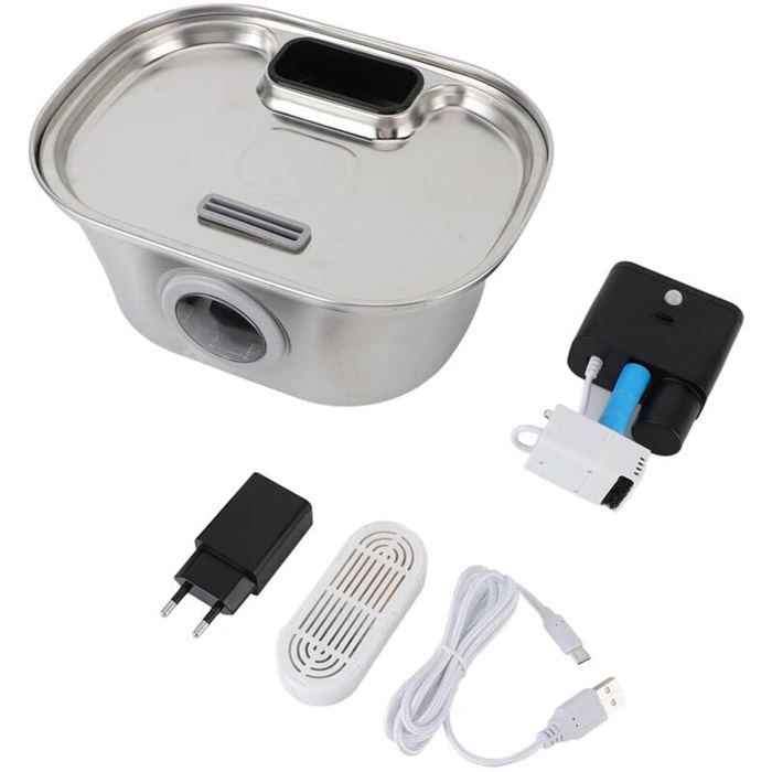 Comparer les prix de Fontaine a Eau Chat sans Fil 32L Fontaine à Eau pour Chat à Pile 5000 mAh Rechargeable Batterie Silencieux Distributeur Eau Ch