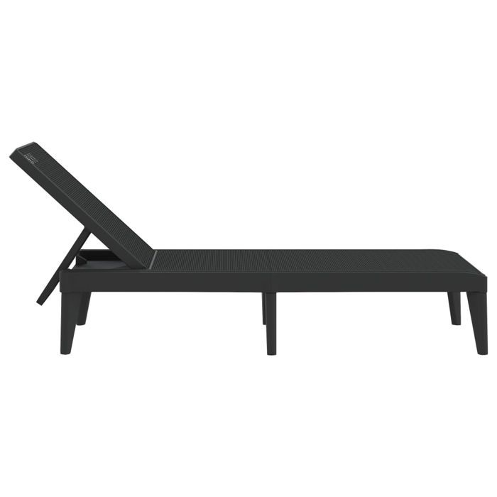 Sale 2026 Chaise longue/Transat - BURKE - 1 PLACE - anthracite 186x60x29 cm PP Cc949