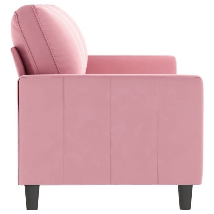 Promotion janvier Canapé à 3 places - MANGO - SOFA TRIPLE - Rose 180 cm - velours - SS805