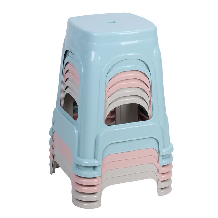 Tabourets Ronds BIPLUT - 6 Pièces Légers et Stables - Idéals pour Écoles et Salle de Jeu - Couleurs Vives