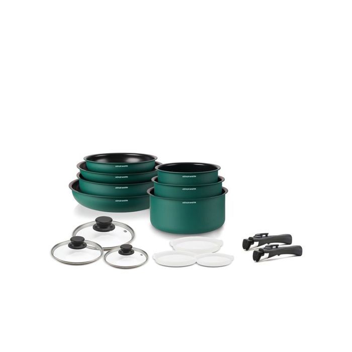 Batterie de cuisine Arthur Martin BATTERIE AMOVIBLE 15 PIECES VERTE AMV468