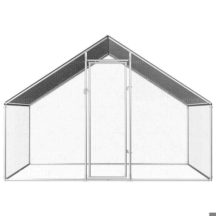 VIDAXL Poulailler dextérieur - enclos de qualité - 275 x 2 x 192 m Acier galvanisé - (2.75x2x1.92 m) BONNE14