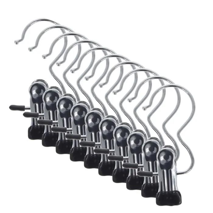 Lot de 10 cintres à bottes crochets métalliques antidérapants pour bottes écharpes pantalons chapeaux 4 5 x 10 5 cm chromé