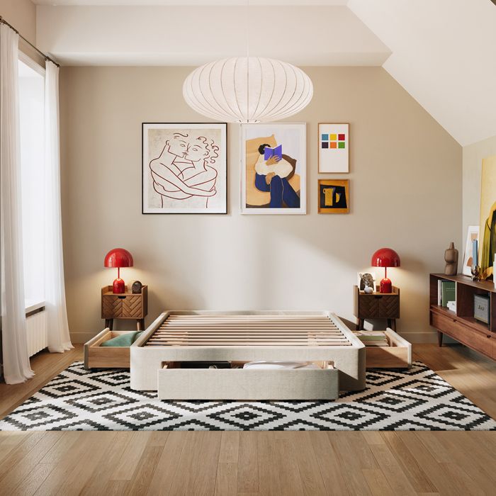 SLOME Sommier Coffre beige Nova 200x200 cm SLOME Sommier Coffre beige Nova 200x200 cm