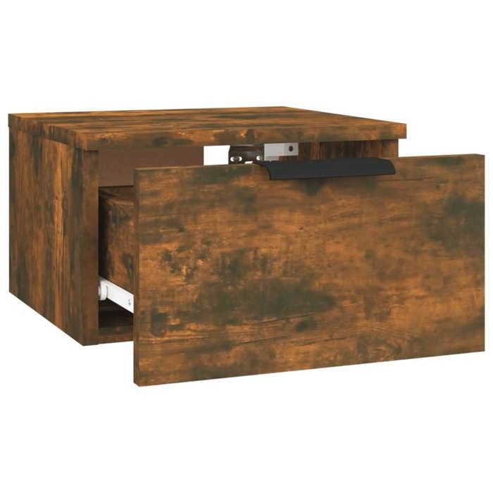 Table de chevet murale Chêne fumé 34x30x20 cm_2 ans garantie_88898