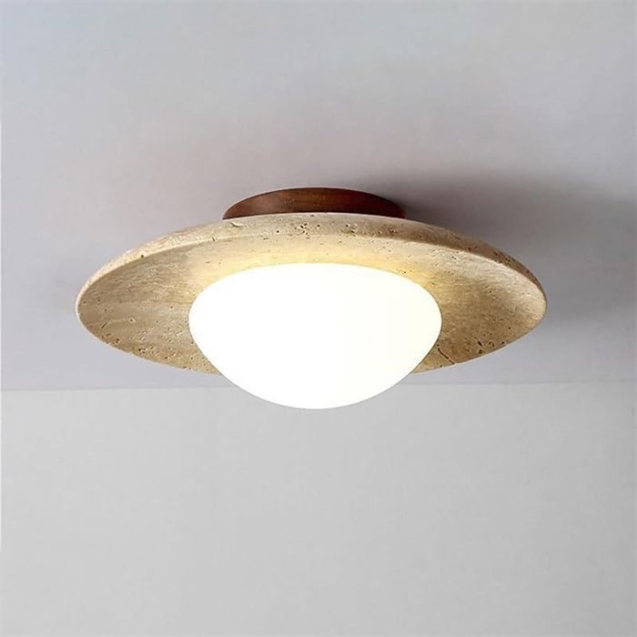 Plafonnier effet marbre Style scandinave Montage plat Sans ampoule Chambre/couloir