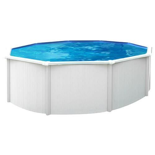 Kit piscine métal hors sol SAPHIR - ABAK - PI8710-1 - 4.60 m 4,95 x 1,20 m - Bleu - Rond - Acier