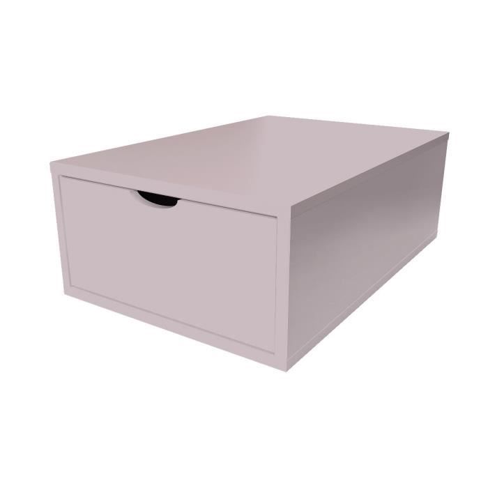 Cube de rangement profondeur 75 cm + tiroir Bois - Couleur - Violet Pastel