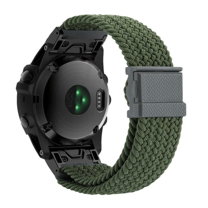 Bracelet Nylon Pour Garmin Fenix 7/6/5, Epix Pro 47 Mm - QuickFit 22 Mm - Ajustable Et Militaire - 9